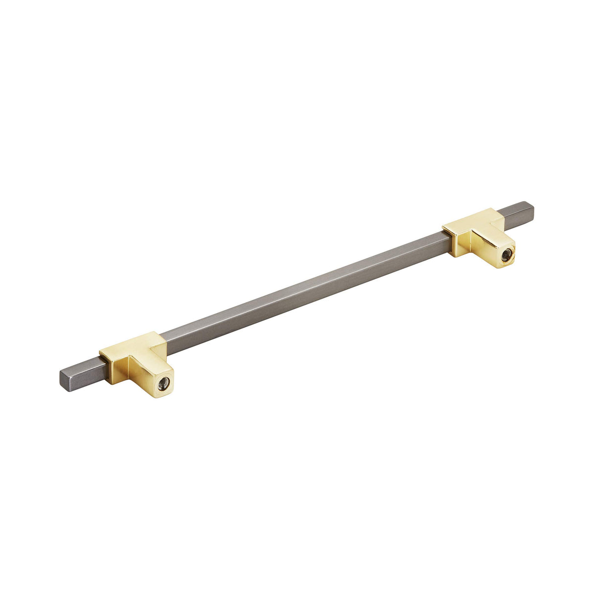 Amerock Cabinet Pull Brushed Gold/Black Chrome 7-9/16 inch (192 mm) Center to Center Urbanite 1 Pack Drawer Pull Drawer Handle Cabinet Hardware