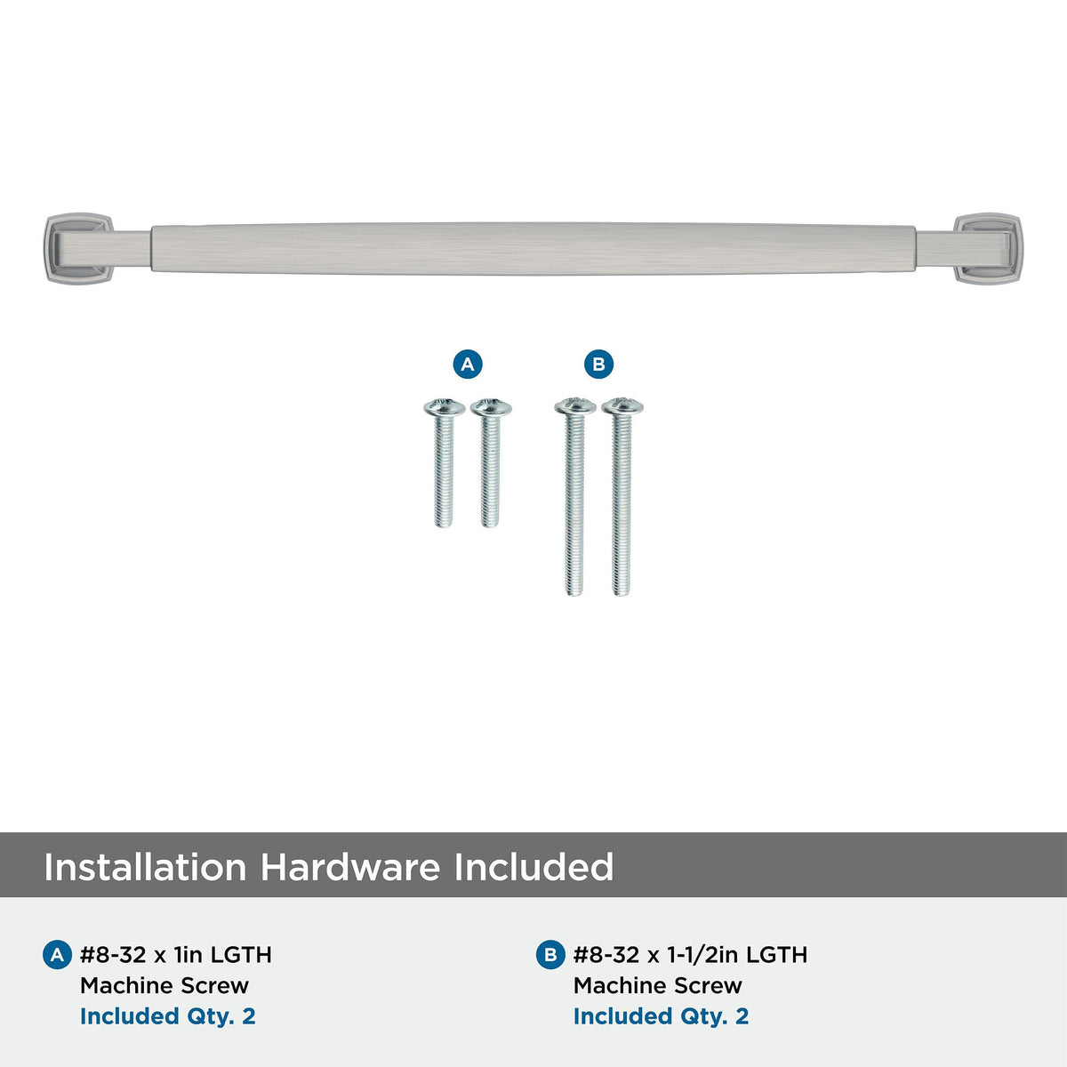 Amerock BP37400G10 Satin Nickel Cabinet Pull 10-1/16 in (256 mm) Center-to-Center Cabinet Handle Stature Drawer Pull Kitchen Cabinet Handle Furniture Hardware