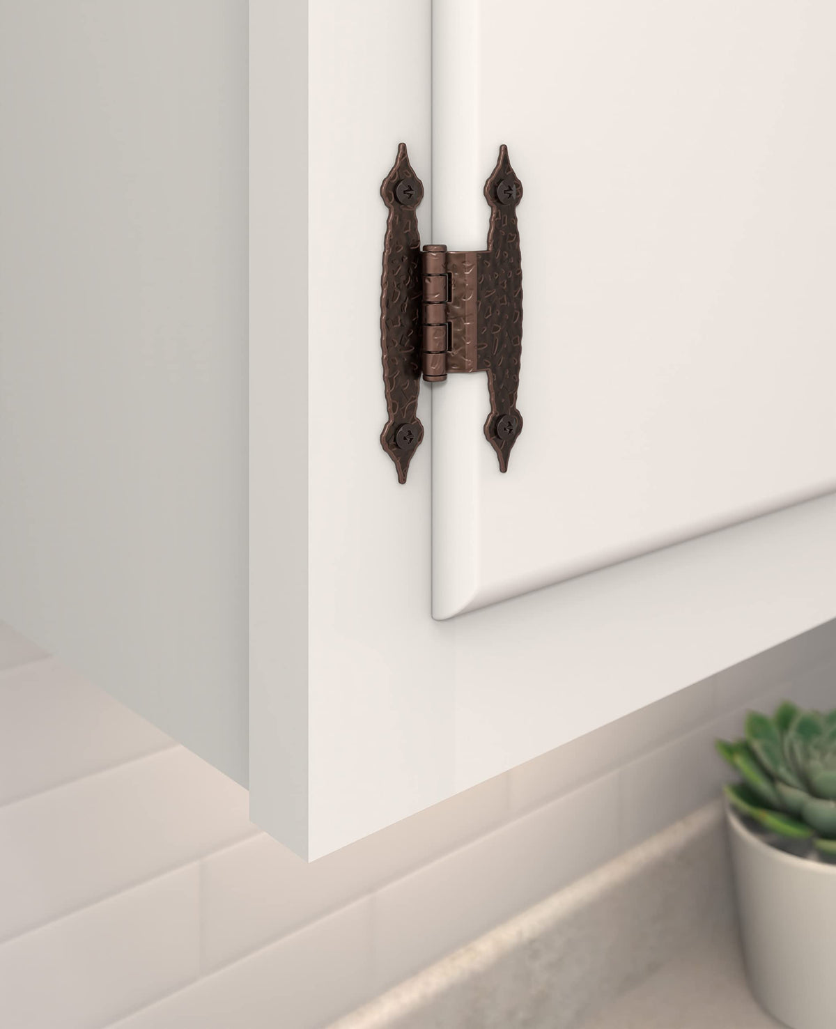 Amerock BPR3406ORB Cabinet Hinge 3/8 in (10 mm) Offset Non-Self Closing Face Mount Oil Rubbed Bronze Kitchen Cabinet Door Hinge 1 Pair/2 Pack Functional Hardware