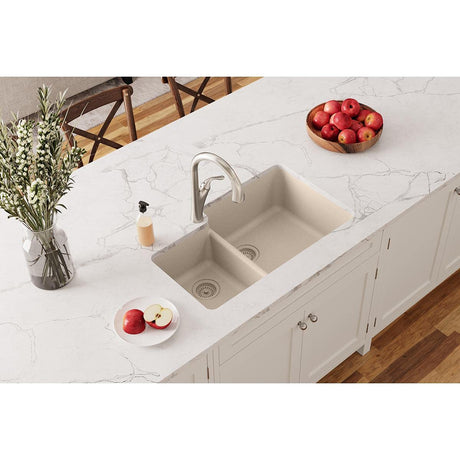 Elkay Quartz Classic ELGOU3321LBQ0 Bisque Offset 40/60 Double Bowl Undermount Sink