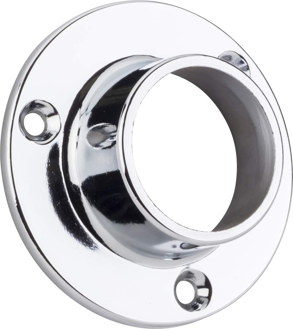 Hardware Resources M7360-CH Chrome Closed Screw-In Mounting Bracket for 1-5/16" Round Closet Rods