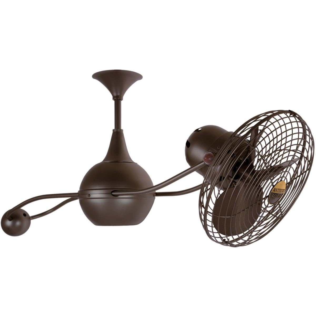 Matthews Fan B2K-BZZT-MTL Brisa 360° counterweight rotational ceiling fan in Bronzette finish with metal blades.