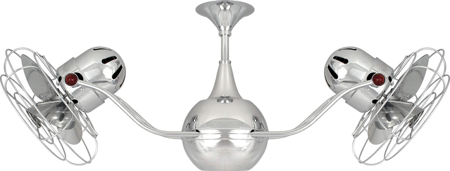 Matthews Fan VB-RED-MTL Vent-Bettina 360° dual headed rotational ceiling fan in Rubi (Red) finish with metal blades.