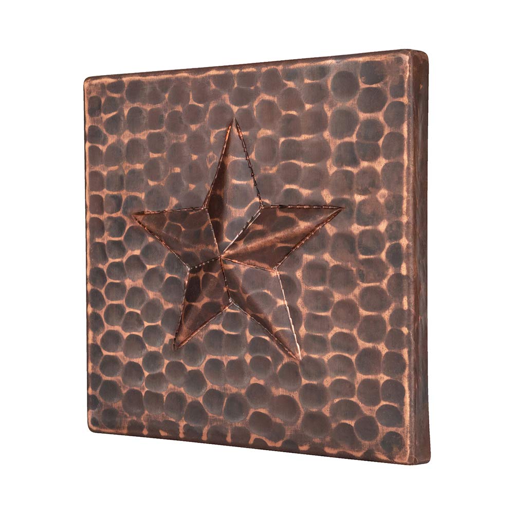 Premier Copper Products T4DBS 4-Inch by 4-Inch Copper Star Tile, Oil Rubbed Bronze