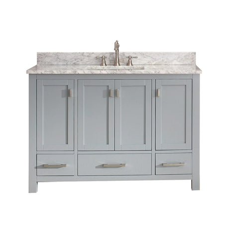 Avanity Modero 49 in. Vanity in Chilled Gray finish with Carrara White Marble Top