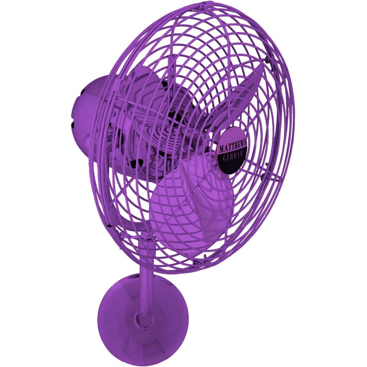 Matthews Fan MP-LTPURPLE-MTL Michelle Parede vintage style wall fan in Ametista (Purple) finish.