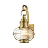 Livex Lighting 26901-01 Newburyport Collection 1-Light Outdoor Wall Lantern with Clear Glass, Antique Brass, 8.75 x 14.75
