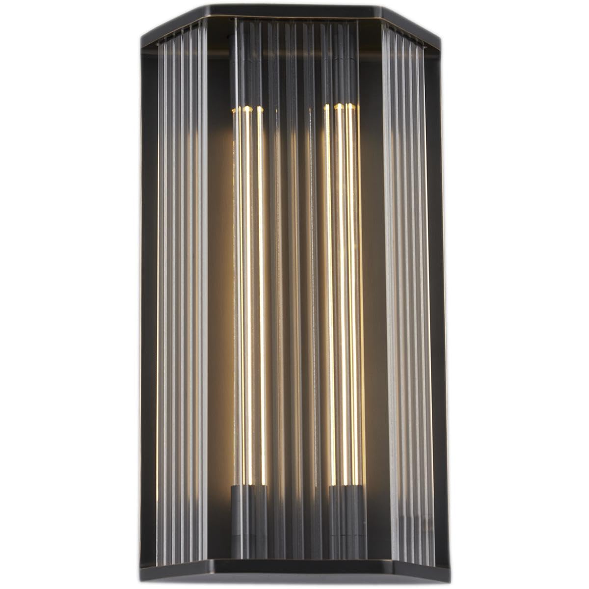 Alora WV339216UBCR SABRE 16" WV URBAN BRONZE CLEAR RIBBED GLASS 15W LED 90 2700K DC LED