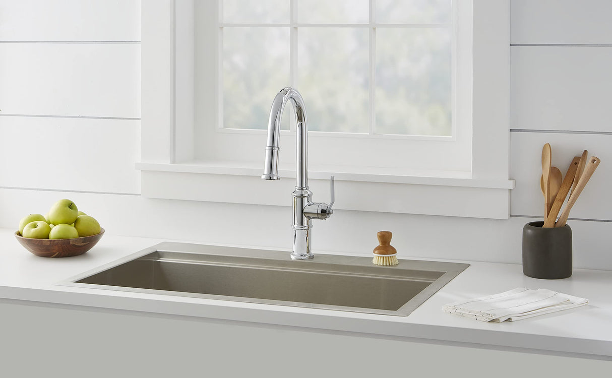 Gerber D454437 Chrome Kinzie Single Handle Pull-down Kitchen Faucet