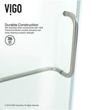 VIGO 32 in. x 32 in. x 79 in. Monteray Frameless Hinged Rectangle Shower Enclosure with Clear 0.38" Tempered Glass and Hardware in Brushed Nickel Finish with Left Handle and Base - VG6011CHCL32W