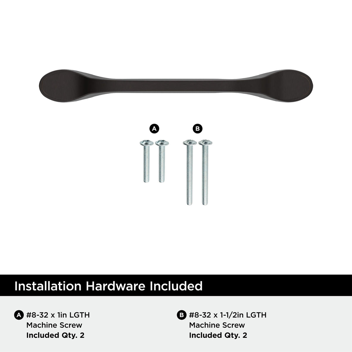 Amerock BP21936ORB Oil-Rubbed Bronze Cabinet Pull 3-3/4 inch (96mm) Center-to-Center Cabinet Hardware Ravino Furniture Hardware Drawer Pull