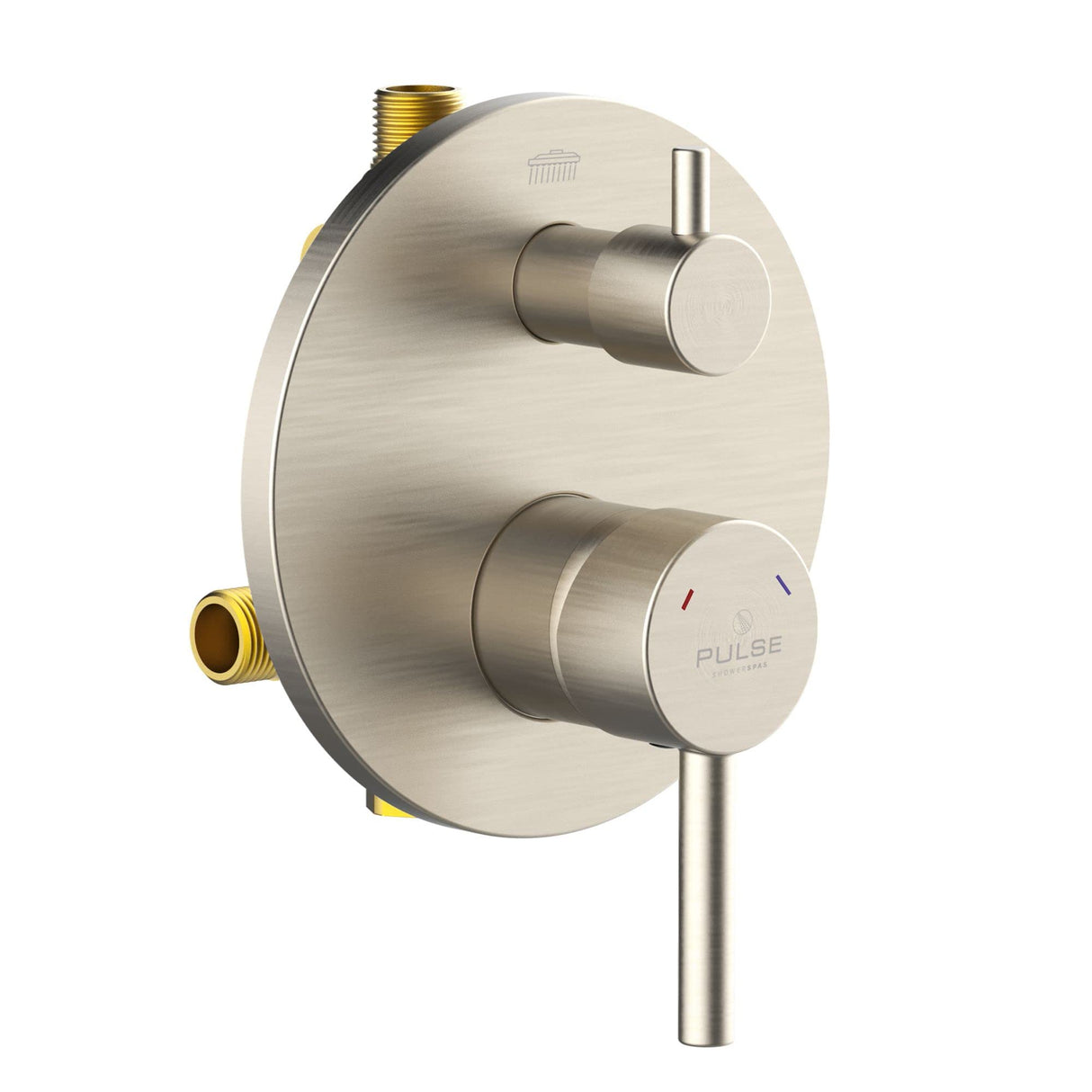 PULSE ShowerSpas 3005-RIVD-BN Two Way Tru-Temp Pressure Balance 1/2" Rough-In Valve with Brushed Nickel Trim Kit