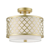 Livex Lighting 41107-33 Arabesque 2 Light 12 inch Soft Gold Small Semi-Flush Ceiling Light, Small