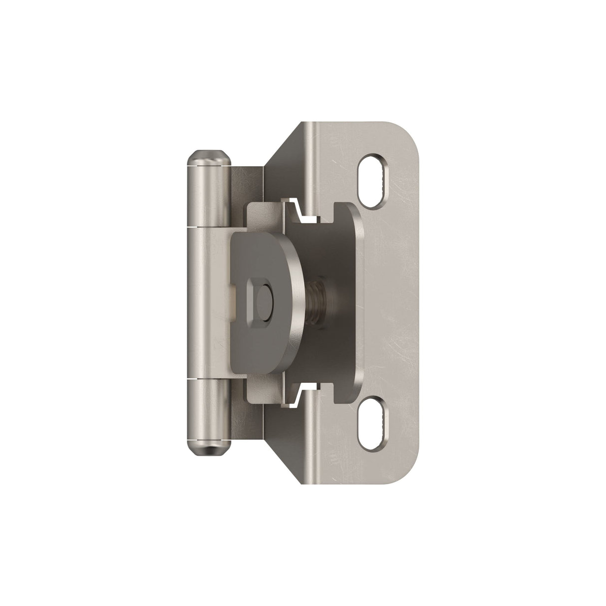 Amerock BPR8715G10 Cabinet Hinge 1/4 in (6 mm) Overlay Single Demountable Partial Wrap Satin Nickel Kitchen Cabinet Door Hinge 1 Pair/2 Pack Functional Hardware