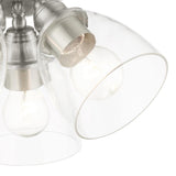 Livex Lighting 46339-91 Montgomery Collection 3-Light Flush Mount Ceiling Light with Clear Glass Shades, Brushed Nickel