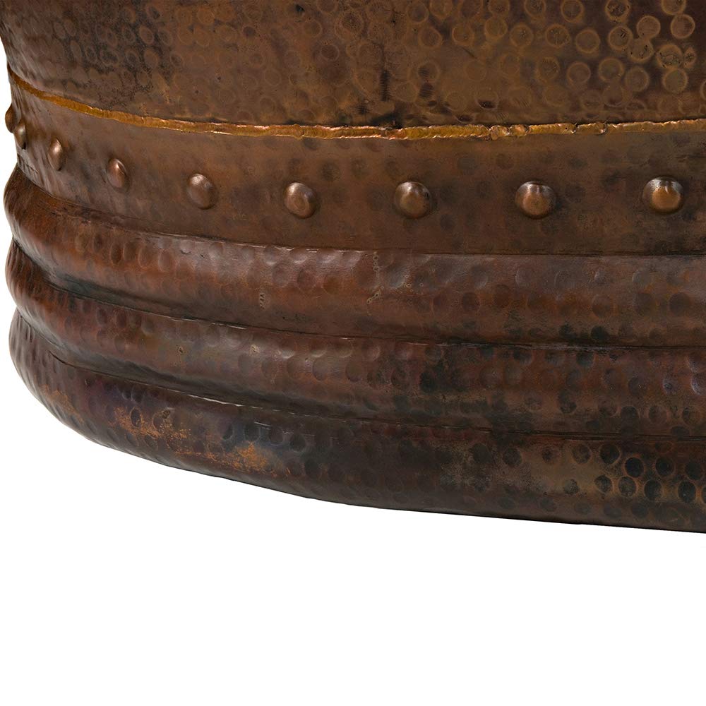 Premier Copper Products BTD67DB 67-Inch Hammered Copper Double Slipper Bathtub, Oil Rubbed Bronze