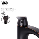 VIGO Linus 10.625 inch H Single Hole Single Handle Bathroom Faucet with Pop Up Drain in Antique Rubbed Bronze - Vessel Sink Faucet with drain included VG03013ARB2