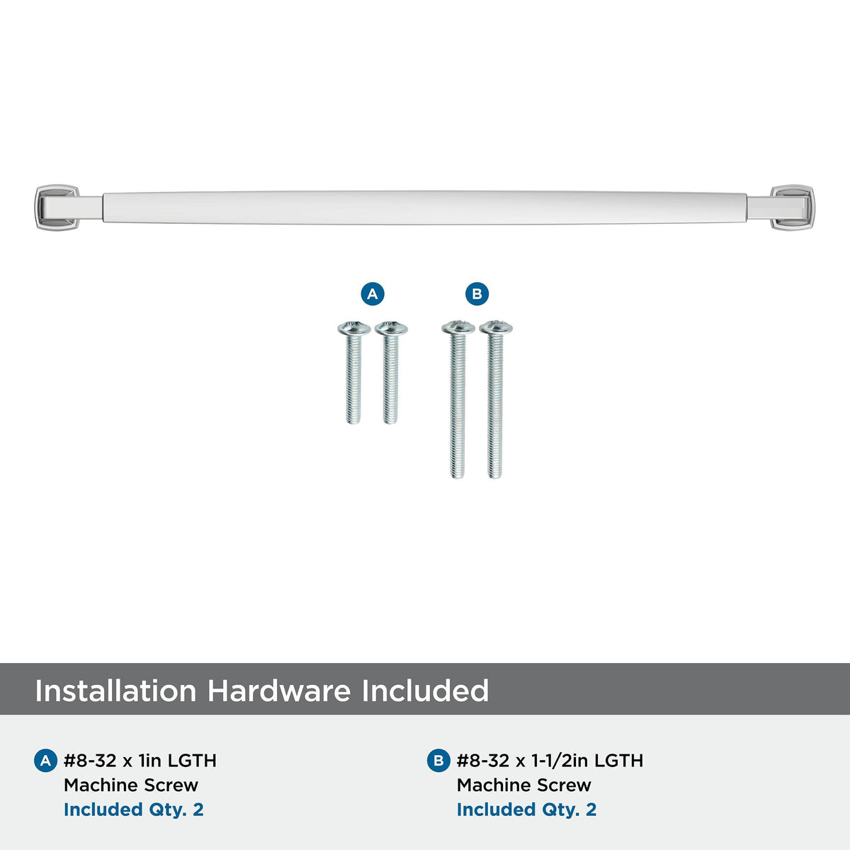 Amerock BP3740126 Polished Chrome Cabinet Pull 12-5/8 in (320 mm) Center-to-Center Cabinet Handle Stature Drawer Pull Kitchen Cabinet Handle Furniture Hardware