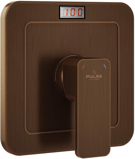 PULSE ShowerSpas 3004-RIV-PB-ORB Tru-Temp Pressure Balance Rough-In Valve Trim Kit, LED Temperature Display, Square, 1/2" NPT, Oil-Rubbed Bronze