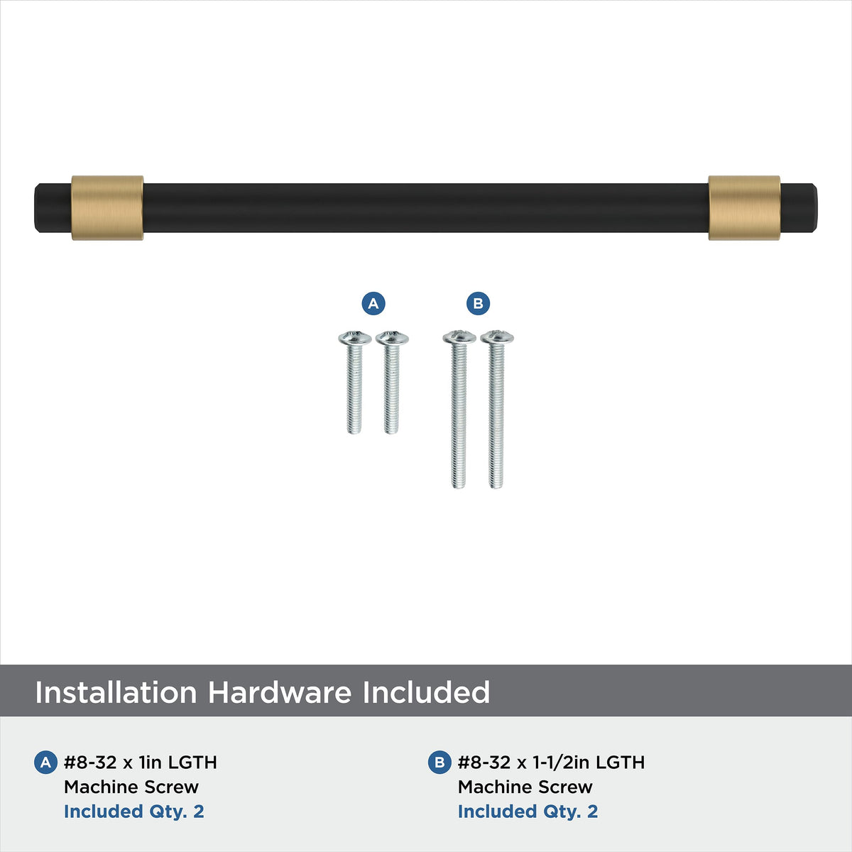 Amerock Cabinet Pull Matte Black/Champagne Bronze 5-1/16 inch (128 mm) Center-to-Center Mergence 1 Pack Drawer Pull Cabinet Handle Cabinet Hardware