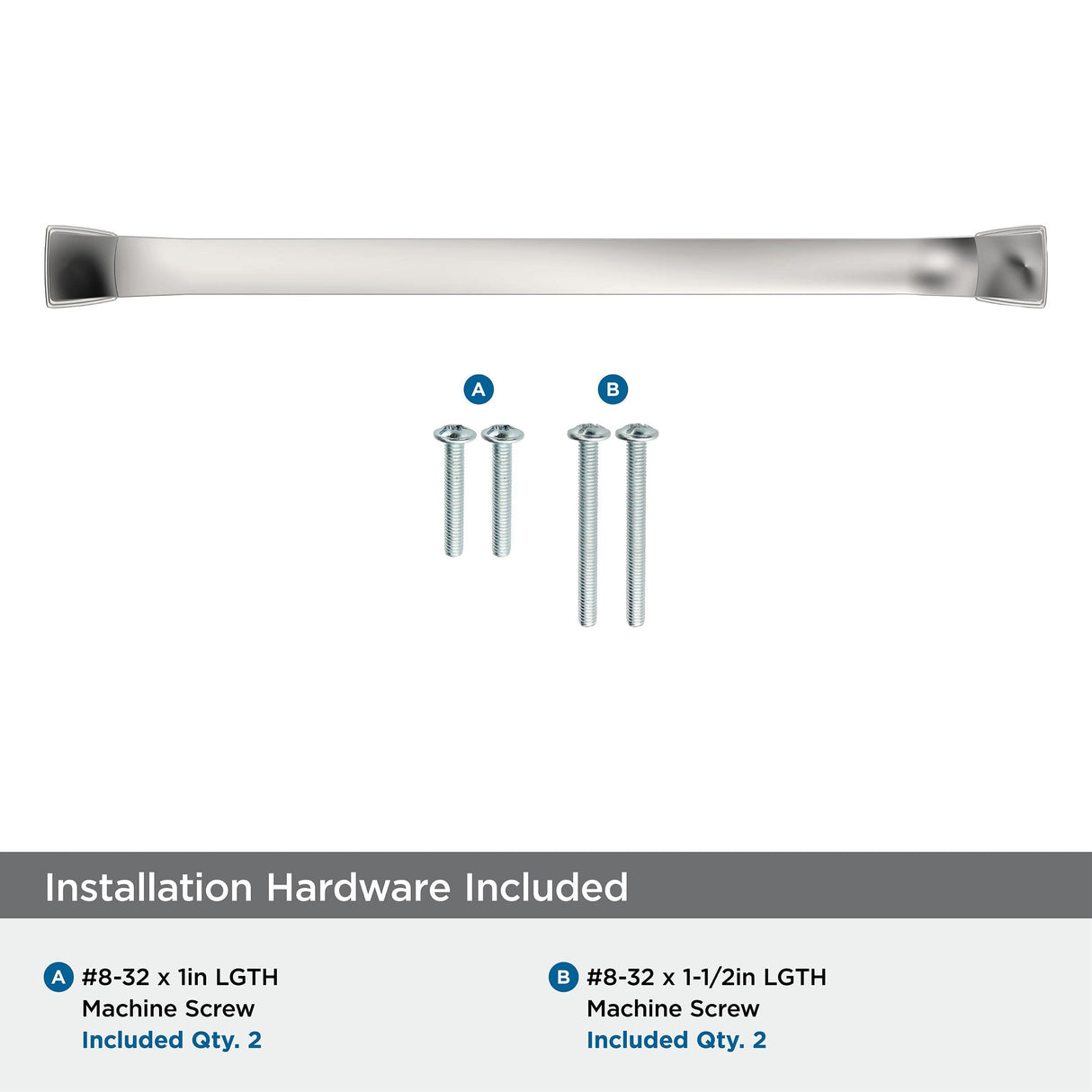 Amerock BP55351PN Polished Nickel Cabinet Pull 8 in (203 mm) Center-to-Center Cabinet Handle Revitalize Drawer Pull Kitchen Cabinet Handle Furniture Hardware