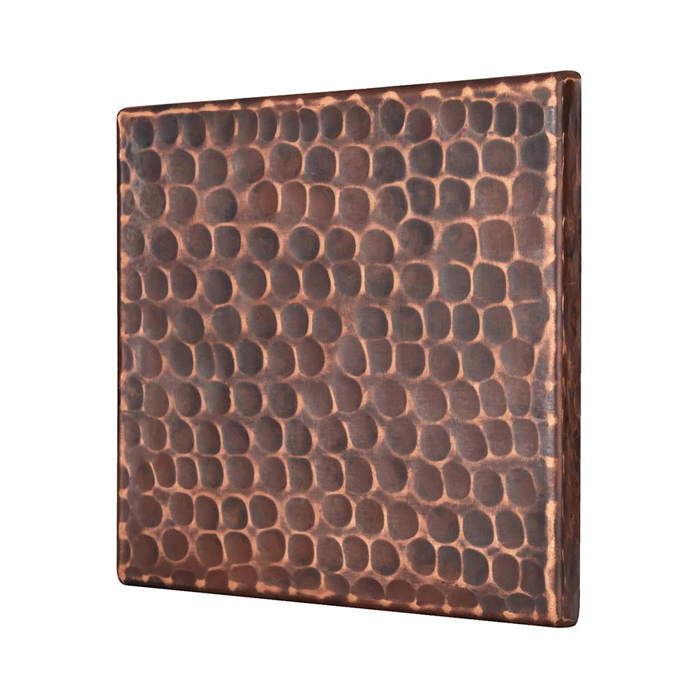 Premier Copper Products T4DBH 4-Inch by 4-Inch Hammered Copper Tile, Oil Rubbed Bronze