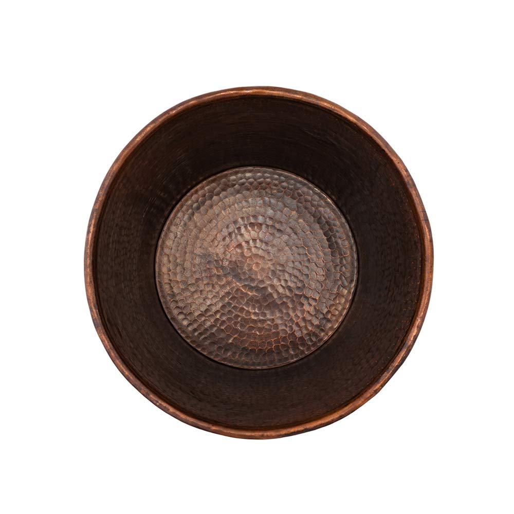 Premier Copper Products TC11DB Hand Hammered Copper Trash Can, Oil Rubbed Bronze