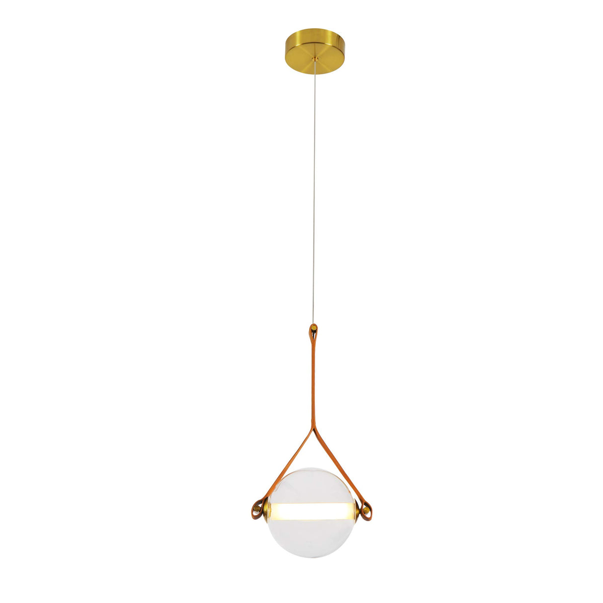 VONN Salerno VAP2141AB 9" Integrated LED Pendant Lighting Fixture with Glass Shade in Antique Brass