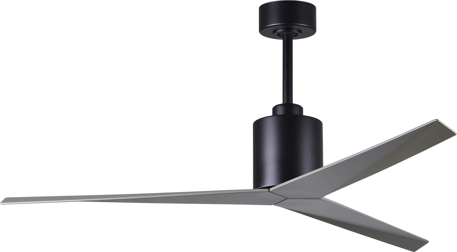 Matthews Fan EK-BK-BN Eliza 3-blade paddle fan in Matte Black finish with brushed nickel all-weather ABS blades. Optimized for wet locations.