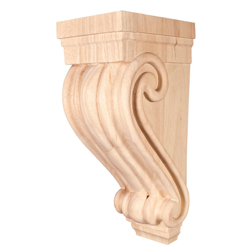 Hardware Resources CORC-2OK 5" W x 6-3/4" D x 14" H Oak Scrolled Corbel