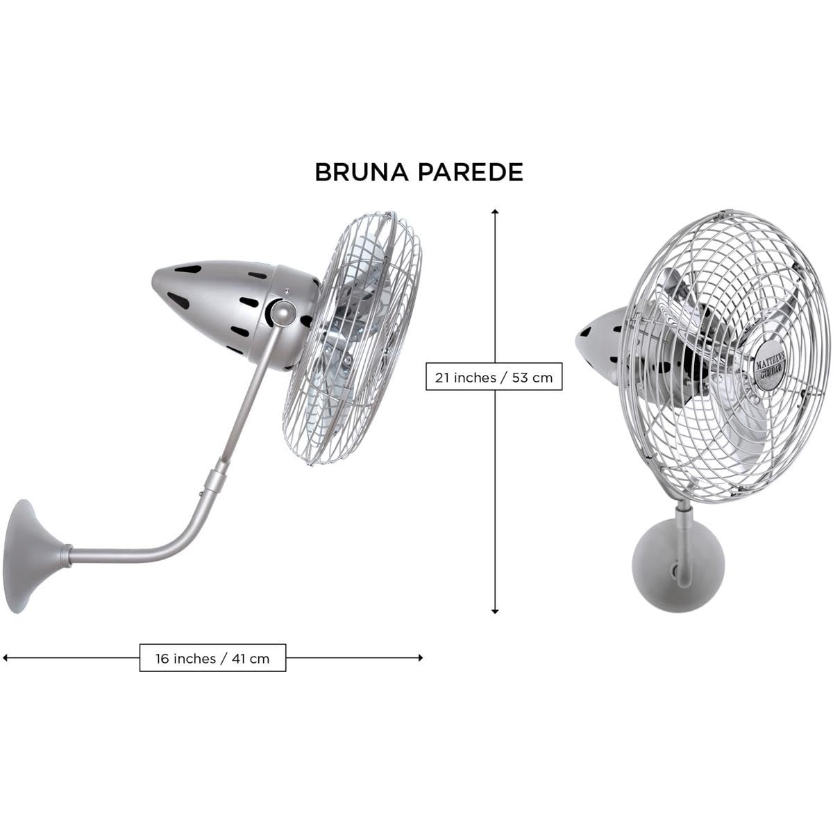 Matthews Fan BP-CP-MTL Bruna Parede wall fan in Polished Copper finish.
