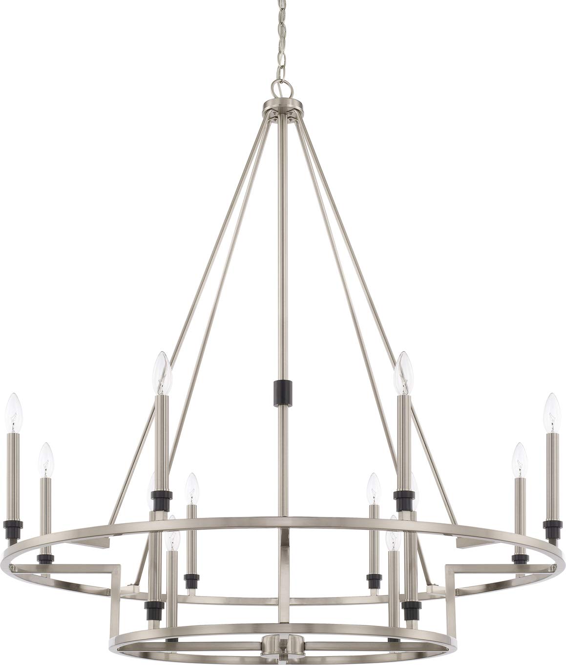 Capital Lighting 425201BT Tux 12 Light Chandelier Black Tie