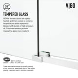 VIGO Adjustable 56-60" W x 66" H Elan Cass Aerodynamic Frameless Sliding Tub Door with Clear Tempered Glass, Reversible Door Handle and Stainless Steel Hardware in Chrome-VG6044CHCL6066