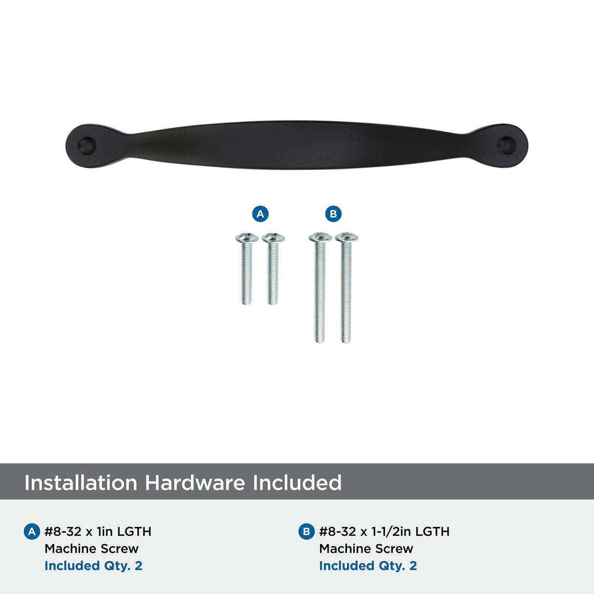 Amerock Cabinet Pull Matte Black 3-3/4 inch (96 mm) Center to Center Inspirations 1 Pack Drawer Pull Drawer Handle Cabinet Hardware