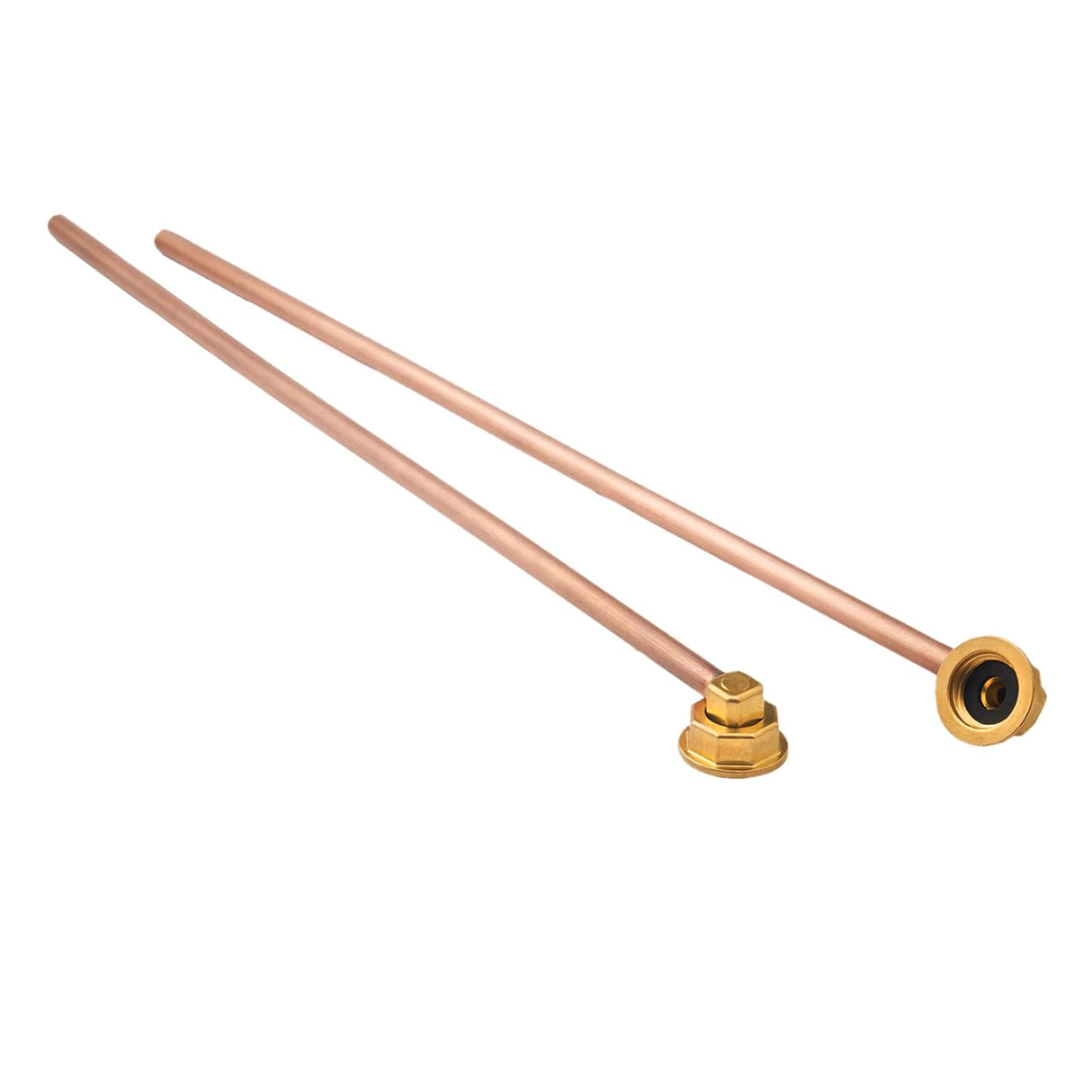Krowne 21-440L Royal Series E-Z Install Faucet Water Line Kit, Includes: (2) 14" Long x 3/8" Diameter Straight Copper Lines, Quick Connect Fitting, (2) Black Rubber washers