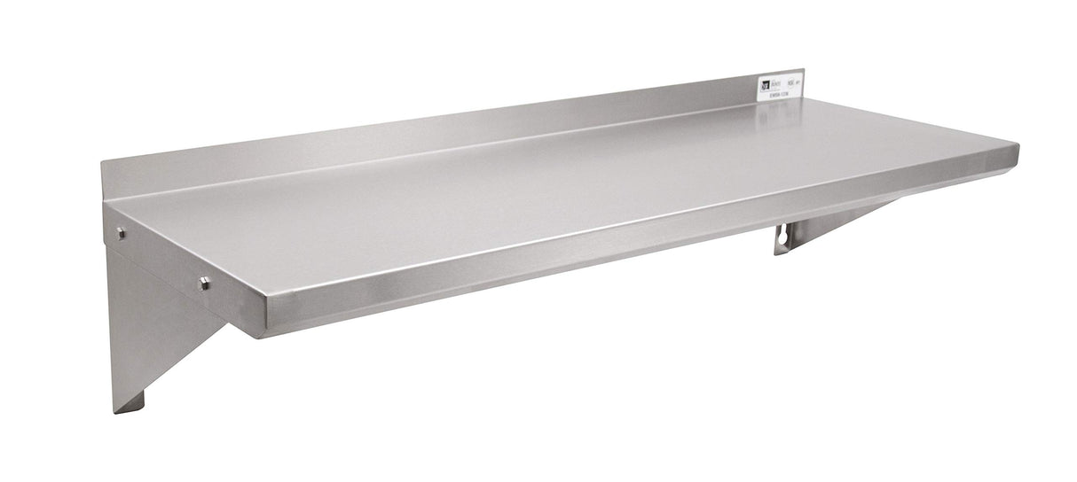 John Boos EWS8-1248 Stainless Steel Standard Wall Shelf, 48" Length, 12" Width