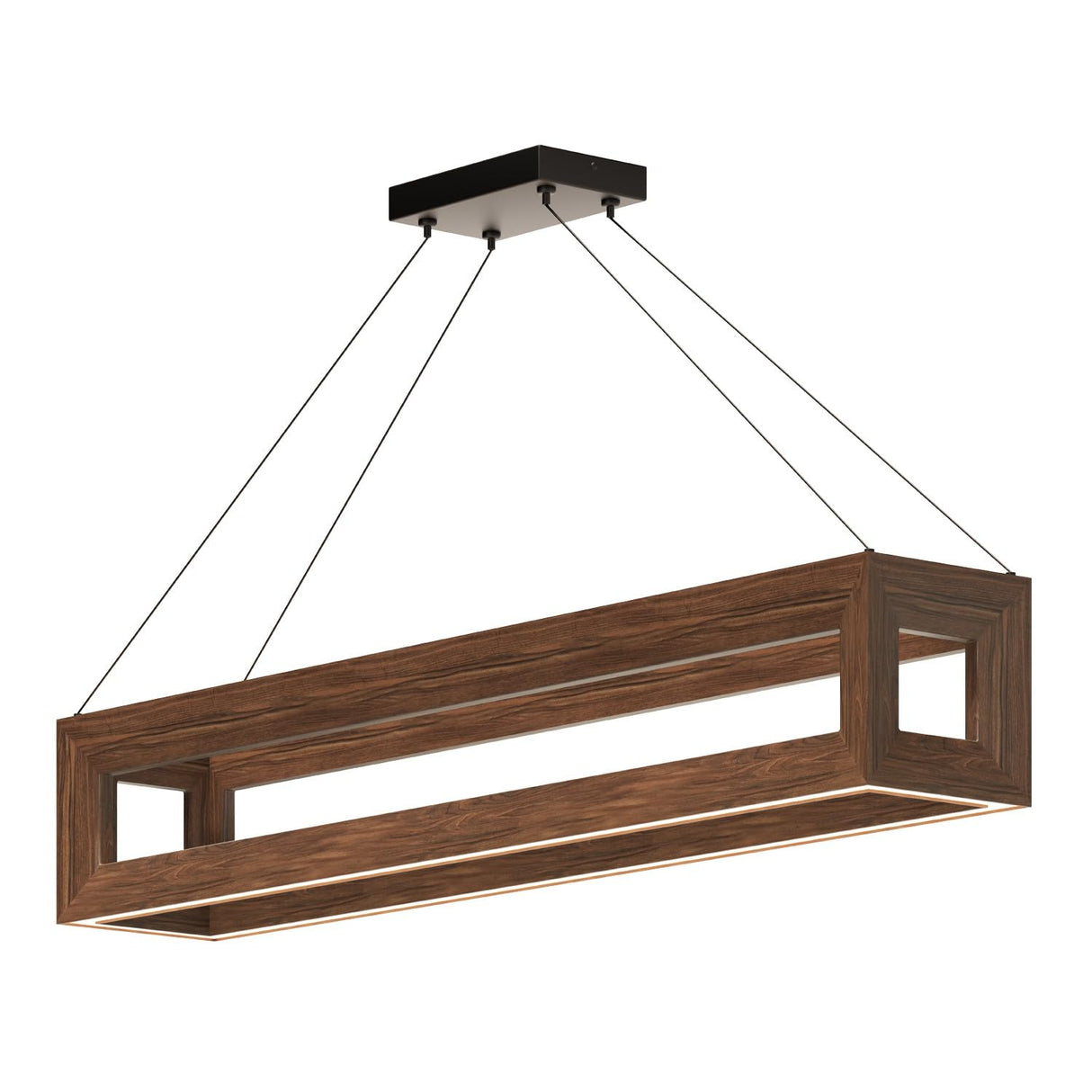 Kuzco LP32942-WT MORINA 42" LINEAR PENDANT WALNUT BLACK TEXTURED 120" WIRE 120V TRIAC/ELV LED 3000K 90CRI 57W