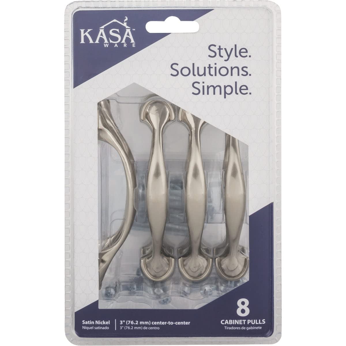KasaWare K4133SN-8 4-5/8" Overall Length Half Foot Spoon Pull, 8-pack