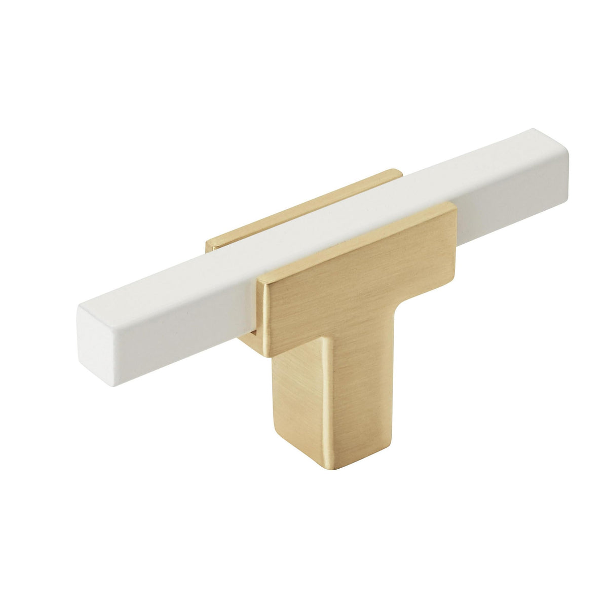 Amerock BP67BGLWHT Kitchen Cabinet Door or Drawer Knob Brushed Gold/White 2-3/4 (70 mm) Length Urbanite 1 Pack Furniture Hardware Bathroom Cabinet Hardware