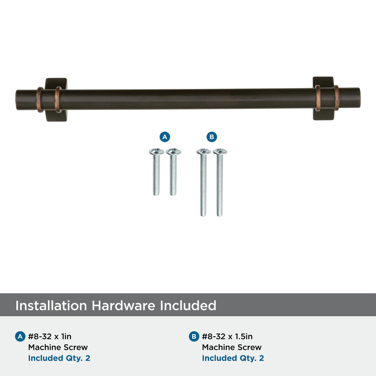 Amerock Cabinet Pull Oil Rubbed Bronze 6-5/16 inch (160 mm) Center to Center Davenport 1 Pack Drawer Pull Drawer Handle Cabinet Hardware