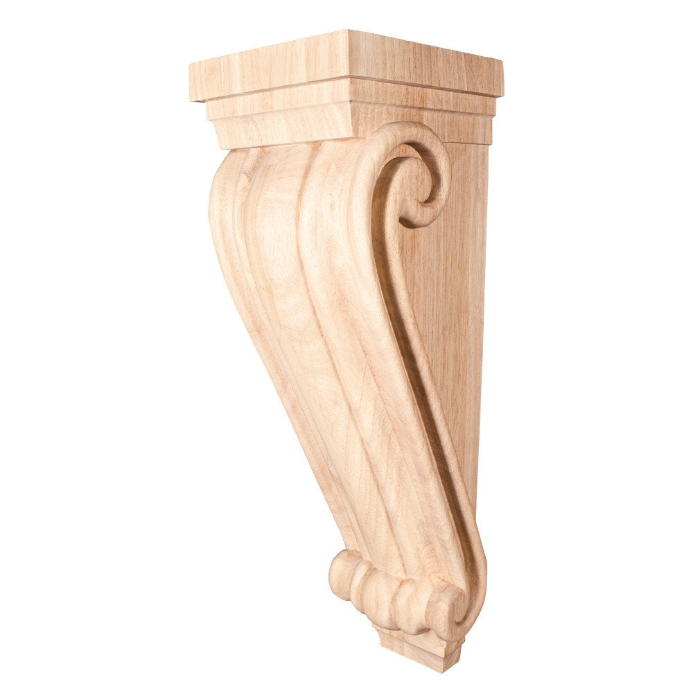 Hardware Resources CORC-3OK 6-3/4" W x 7-5/8" D x 22" H Oak Scrolled Corbel