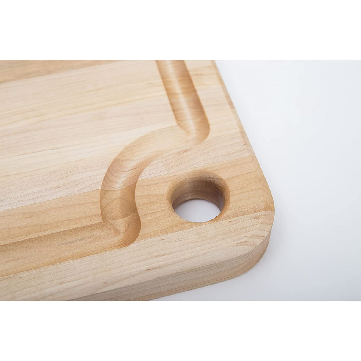 John Boos MPL1610125-FH-GRV Prestige Maple Wood Cutting Board for Kitchen Prep, 16 x 10 Inches, 1.25 Inches Thick Edge Grain Charcuterie Block with Juice Grooves 16X10X1.25 MPL-EDGE GR-PRESTIGE BRD