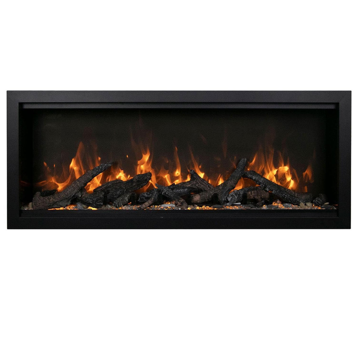 Amantii SYM-50-BESPOKE Symmetry Bespoke - 50" Indoor / Outdoor Electric Built In Fireplace featuring, WiFi Compatibilty & Bluetooth Connectivity, MultiFunction Remote, and a Selection of Media Options