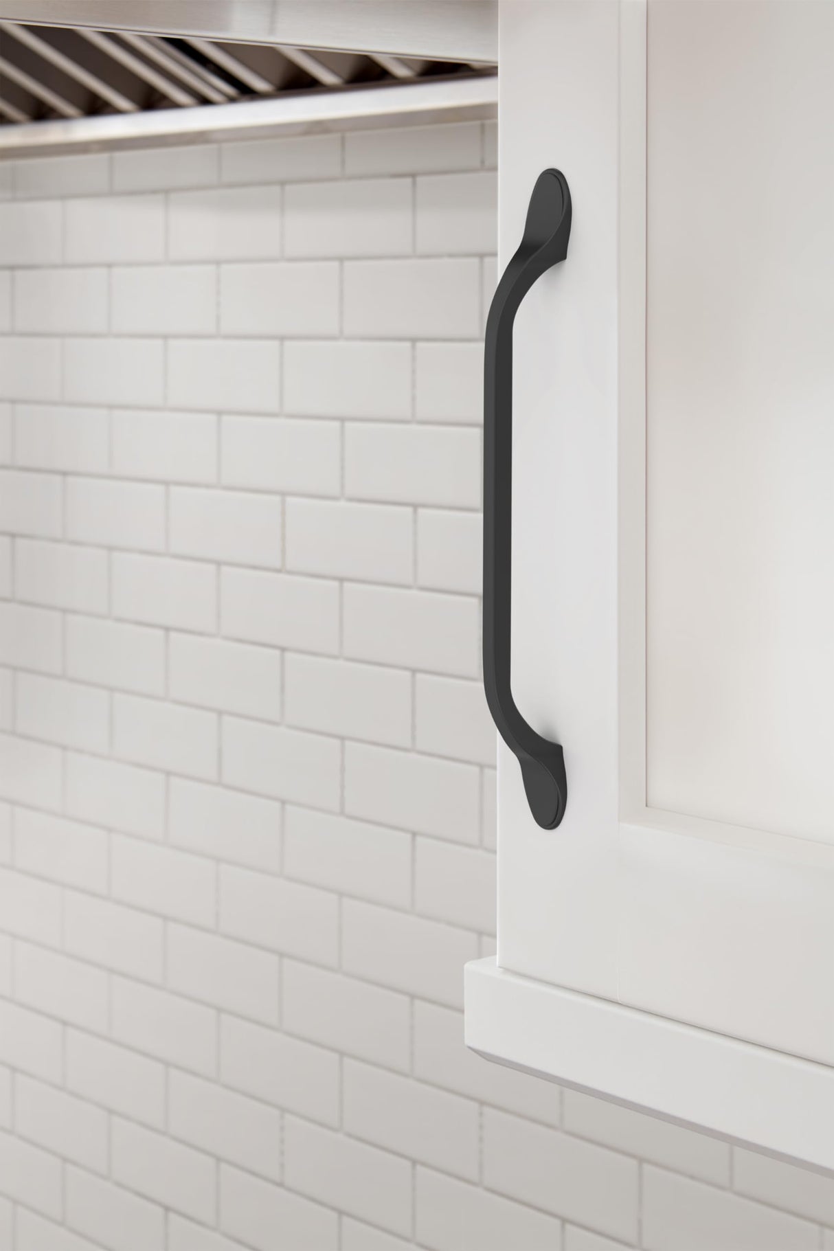 Amerock BP21938FB Matte Black Cabinet Pull 6-5/16 inch (160mm) Center-to-Center Cabinet Hardware Ravino Furniture Hardware Drawer Pull