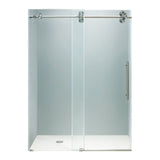 VIGO Adjustable 68 - 72 in. W x 74 in. H Frameless Sliding Rectangle Shower Door with Clear Tempered Glass and Stainless Steel Hardware in Stainless Steel Finish with Reversible Handle VG6041STCL7274