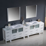 Fresca FVN62-108GR-UNS Fresca Torino 108" Gray Modern Double Sink Bathroom Vanity w/ 3 Side Cabinets & Integrated Sinks