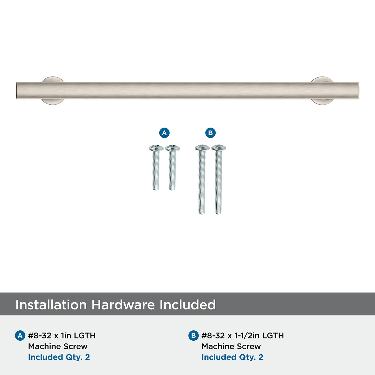 Amerock Corp BP37108G10 Everett Pull, 8-13/16 in (224 mm) Center-to-Center, Satin Nickel