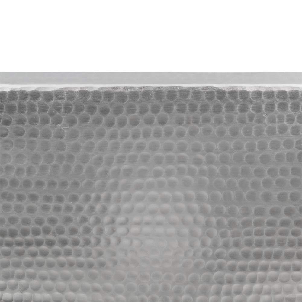 Premier Copper Products BS16EN3 16-Inch Square Hammered Copper Bar/Prep Sink in Nickel w/ 3.5-Inch Drain Opening