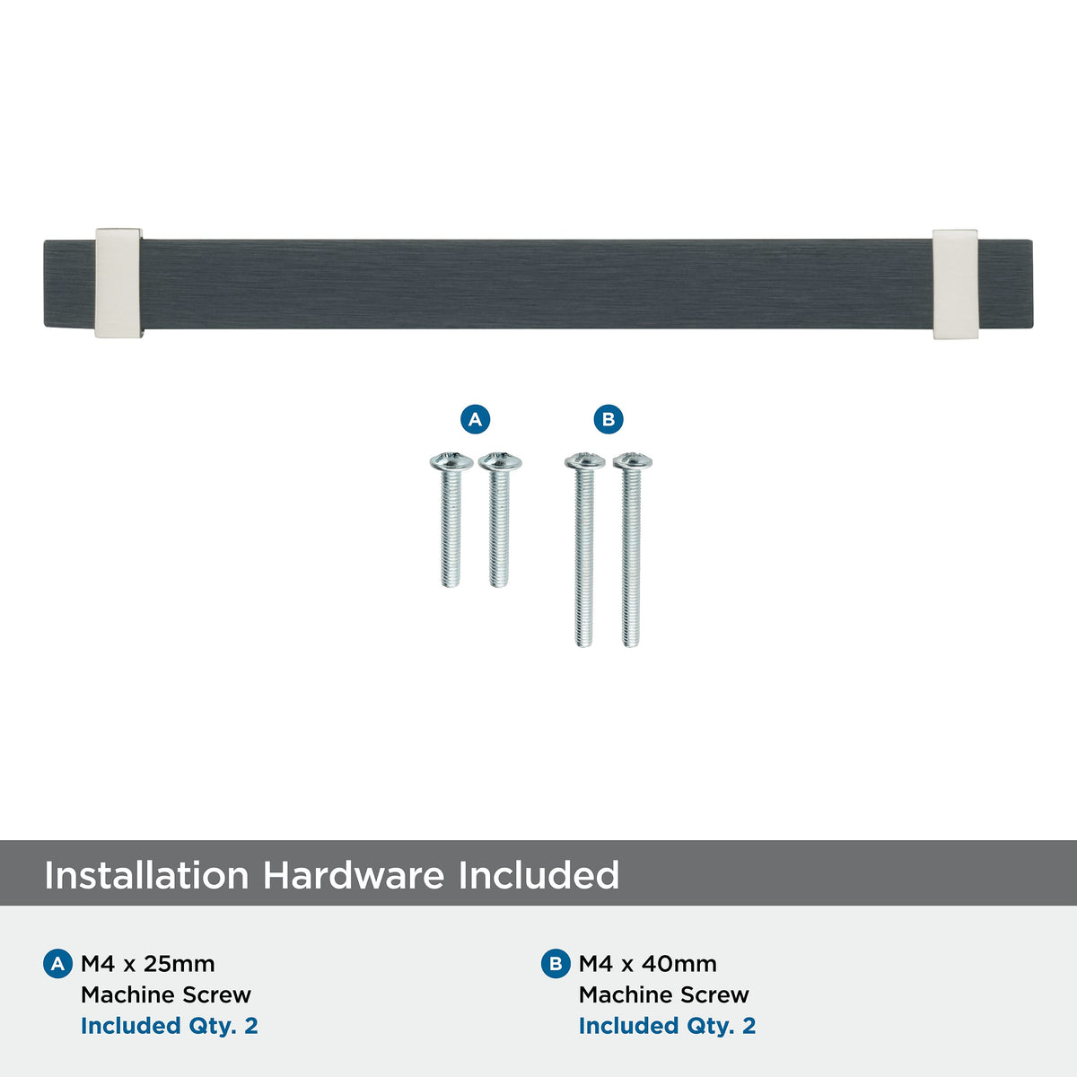 Amerock Cabinet Pull Brushed Matte Black/Satin Nickel 6-5/16 inch (160 mm) Center to Center Overton 1 Pack Drawer Pull Drawer Handle Cabinet Hardware