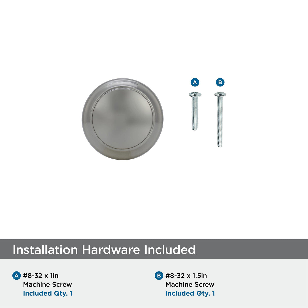 Amerock Cabinet Knob Polished Nickel 1-3/16 inch (30 mm) Diameter Highland Ridge 1 Pack Drawer Knob Cabinet Hardware